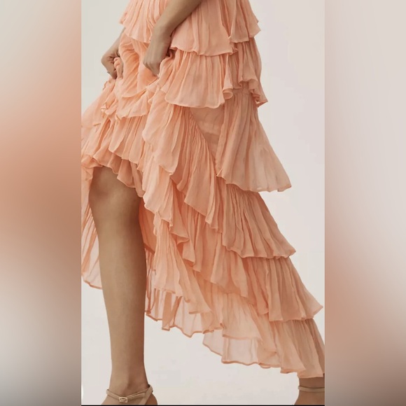 By Anthropologie Tiered Ruffled High-Low Skirt - Picture 4 of 8